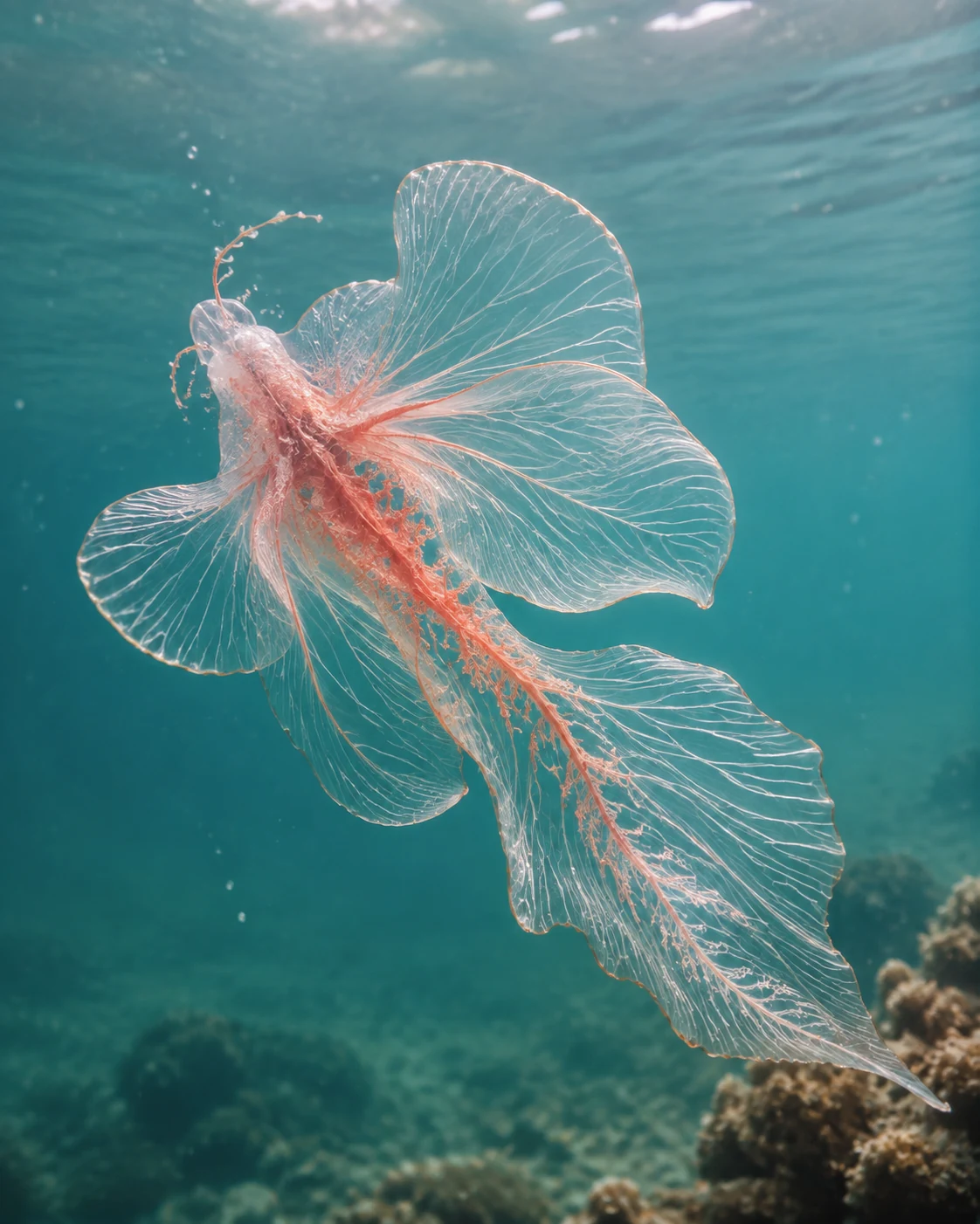 水中漂浮的玻璃生物